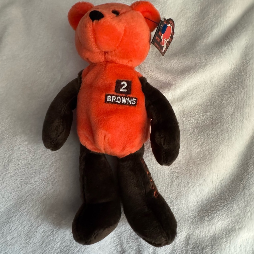 Browns Orange and Brown Plush Bear Toy